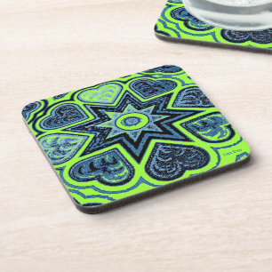 "Neon Green & Blue Love"-Onderzetters Onderzetter