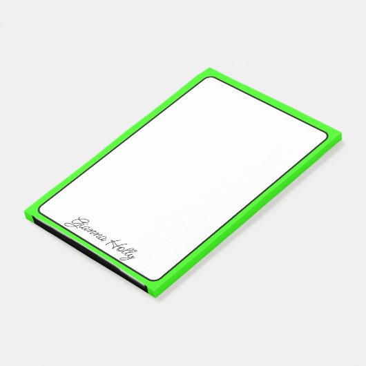Neon Green Border Minimalistische Professionele Na Post-it® Notes (Schuin)