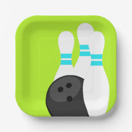 Neon Green Bowling Party Paper Borden Papieren Bordje