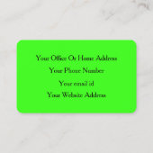Neon Green Bright Colorful Makeup Artist Salon Visitekaartje (Achterkant)