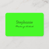 Neon Green Bright Colorful Makeup Artist Salon Visitekaartje (Voorkant)