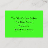Neon Green Bright Colorful Modern Event Planner Visitekaartje (Achterkant)