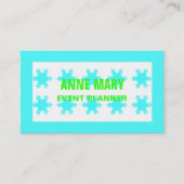 Neon Green Bright Colorful Snowflakes Patroonkoel Visitekaartje (Voorkant)