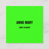 Neon Green Bright Colorful Wedding Event Aangepast Afsprakenkaartje (Voorkant)