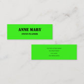 Neon Green Bright Colorful Wedding Event Planner Mini Visitekaartje (Voorkant / Achterkant)