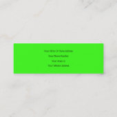 Neon Green Bright Colorful Wedding Event Planner Mini Visitekaartje (Achterkant)