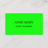 Neon Green Bright Colorful Wedding Event Planner Visitekaartje (Voorkant)