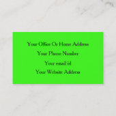 Neon Green Bright Colorful Your Custom Logo Trendy Visitekaartje (Achterkant)
