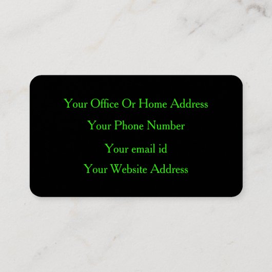 Neon Green Bright Script Make-up Artist Salon 2024 Visitekaartje (Achterkant)