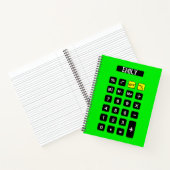 Neon Green Calculator met Naam Notitieboek (Binnen)