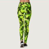 Neon Green camouflage Pattern Gym Yoga Leggings (Achterkant)