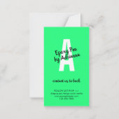 Neon Green Care Instructies voor Epoxy Pen Notitiekaartje (Achterkant)