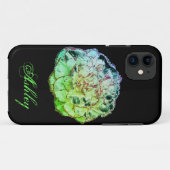 Neon Green Carnation Flower w/ Jouw naam Case-Mate iPhone Case (Achterkant (horizontaal))