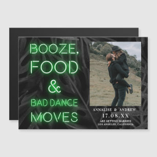 Neon green casual palmblad behalve de datumfoto