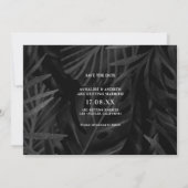 Neon green casual palmblad behalve de datumfoto save the date (Achterkant)