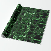 Neon Green Circuit Board | Aangepast Cadeaupapier (Uitgerold)