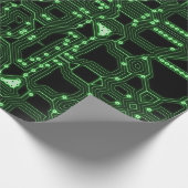 Neon Green Circuit Board | Aangepast Cadeaupapier (Hoek)