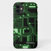 Neon Green Circuit Board | Aangepaste telefoonkwes Case-Mate iPhone Case (Achterkant)