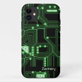 Neon Green Circuit Board | Aangepaste telefoonkwes Case-Mate iPhone Case