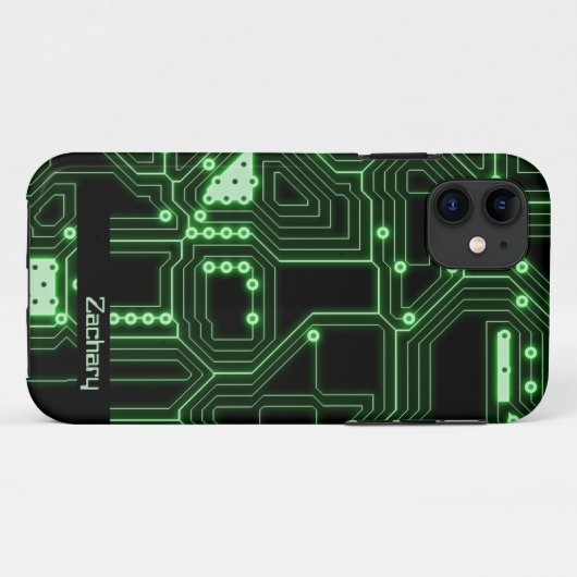 Neon Green Circuit Board | Aangepaste telefoonkwes Case-Mate iPhone Case (Achterkant (horizontaal))