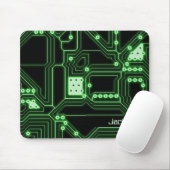 Neon Green Circuit Board | Gepersonaliseerd Muismat (Met muis)
