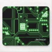 Neon Green Circuit Board | Gepersonaliseerd Muismat (Voorkant)