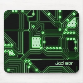 Neon Green Circuit Board | Gepersonaliseerd Muismat