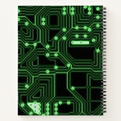 Neon Green Circuit Board | Gepersonaliseerde spira Notitieboek (Achterkant)