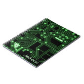 Neon Green Circuit Board | Gepersonaliseerde werve Notitieboek (Linkerzijde)