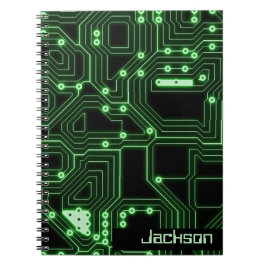 Neon Green Circuit Board | Gepersonaliseerde werve Notitieboek