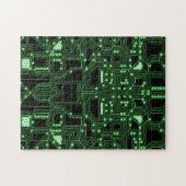Neon Green Circuit Board | Uitdaging Legpuzzel (Horizontaal)