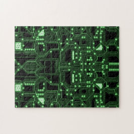 Neon Green Circuit Board | Uitdaging Legpuzzel