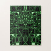 Neon Green Circuit Board | Uitdaging Legpuzzel (Verticaal)