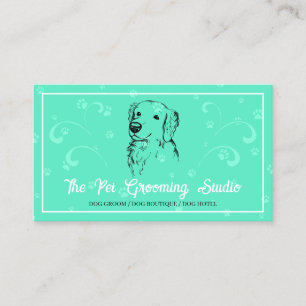 Neon Green Classy Style Pet Dog Golden Retriever Visitekaartje