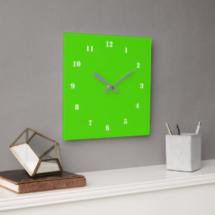 Neon Green Clock Custom Color Design voor jezelf Vierkante Klok