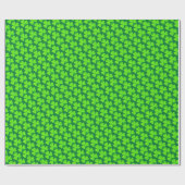 Neon Green Clover Pattern-omslagpapier Cadeaupapier (Vlak)
