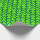 Neon Green Clover Pattern-omslagpapier Cadeaupapier (Hoek)