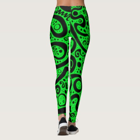 Neon Green Coils Leggings (Achterkant)