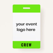Neon Green Crew Personeelsevenement Badge (Voorkant)