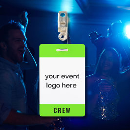 Neon Green Crew Personeelsevenement Badge