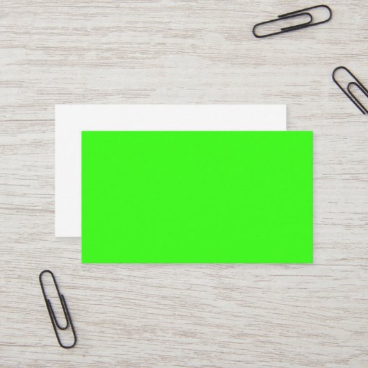 Neon Green Custom Business Card Visitekaartje (Voorkant / Achterkant in situ)