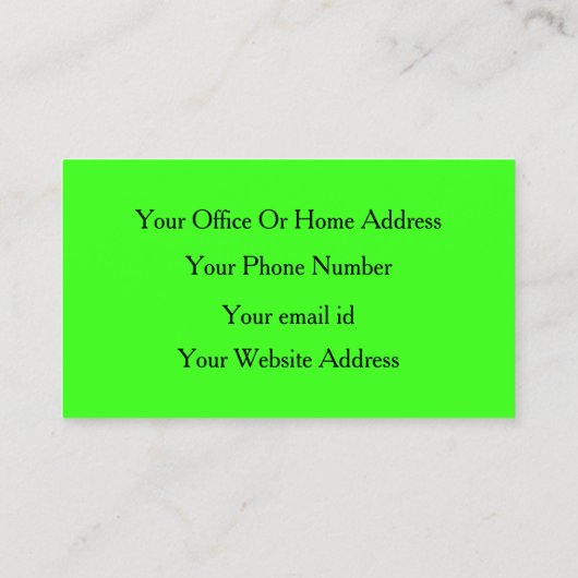 Neon Green Custom Logo Make-up Artiest Salon Moder Visitekaartje (Achterkant)