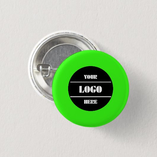 Neon Green Customizable Solid Round Button Pin (Voorkant /achterkant)