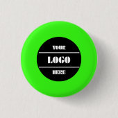 Neon Green Customizable Solid Round Button Pin (Voorkant)
