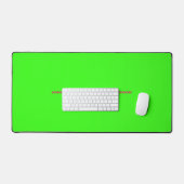 Neon Green Desk Mat With Pink Accent – Customize (Keyboard & Muis)
