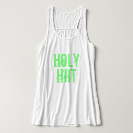 Neon Green Distress Letters "Heilige HIIT" Workout Tanktop (Design voorkant)