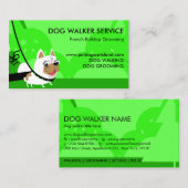 Neon green Dog Walker Service French Bulldog Visitekaartje (Voorkant / Achterkant)