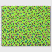 Neon Green Doodle Pattern van 80/90 Cadeaupapier (Vlak)