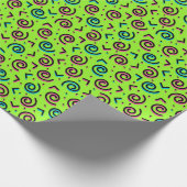 Neon Green Doodle Pattern van 80/90 Cadeaupapier (Hoek)