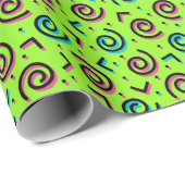 Neon Green Doodle Pattern van 80/90 Cadeaupapier (Rol Hoek)